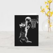 Carte Chat de baseball mignon Chat drôle jouant au baseb (Fleur jaune)