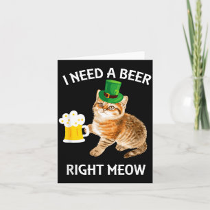 Carte Chat de bière irlandais drôle de la Saint-Patrick