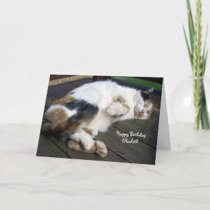 Carte Chat de calicot personnalisé courbé vers le haut