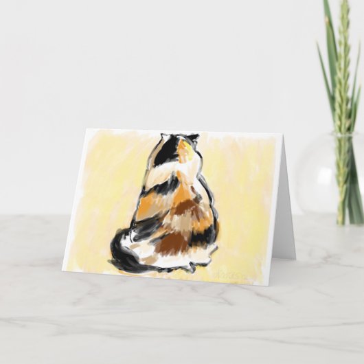 Carte Chat de calicot vu du dos (Devant)