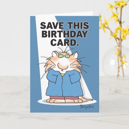 Carte CHAT DE CÉLÉBRITÉ Anniversaire (Fleur jaune)