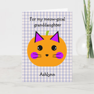 Carte Chat de citrouille violet Maze Halloween petite-fi