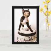 Carte Chat de couture (Fleur jaune)