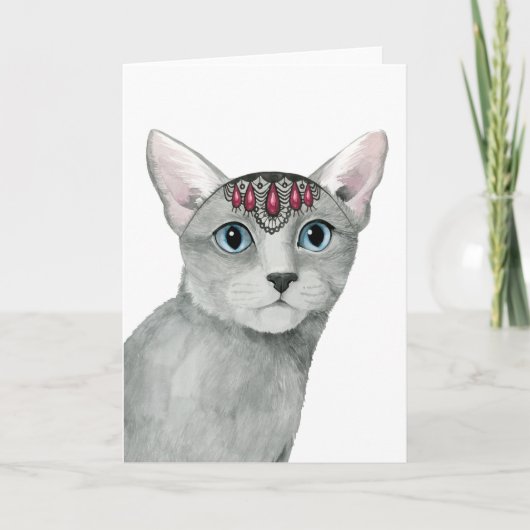 Carte Chat de Downton | incrusté de bijoux (Devant)