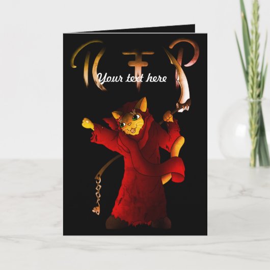 Carte Chat de faucheuse de rouge cramoisi (Devant)