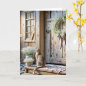 Carte Chat de Ferme Pensée pour Toi (Fleur jaune)