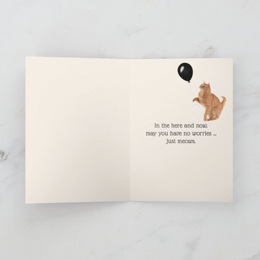 Carte Chat de gingembre d'anniversaire Abstrait (Intérieur)