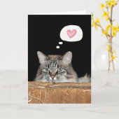 Carte Chat de grange pense à toi (Fleur jaune)