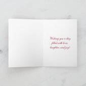 Carte Chat de janvier mignon avec oeillets (Intérieur)