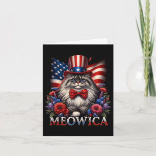 Carte Chat de la fête du souvenir 4 juillet drapeau amér