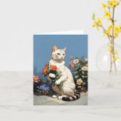 Carte chat de la mère (Fleur jaune)