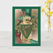 Carte Chat de la Saint-Patrick (Fleur jaune)