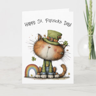 Carte Chat de la Saint-Patrick fantaisiste et joyeux