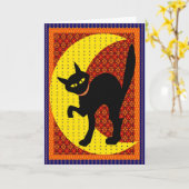 Carte Chat de lune (Fleur jaune)
