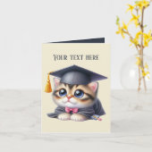 Carte Chat de message Ajouter une graduation (Fleur jaune)