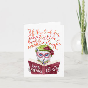 Carte Chat de motivation d'aquarelle de citation de Léon