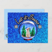 CARTE CHAT DE NEIGE NOËL Merci/Bienvenue/INVITATIO (Devant / Derrière)