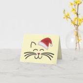 Carte Chat de Nikolaus Casquette Cat Santa Hat (Fleur jaune)