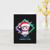Carte Chat de Noël de plaisir familial forcé (Fleur jaune)