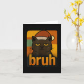 Carte Chat de Noël drôle Bruh Meme Cool  (Fleur jaune)