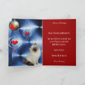 Carte Chat de Noël Fluffy Blanc Gris (Intérieur)