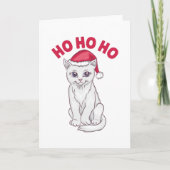 Carte Chat de Noël Ho Ho Ho (Devant)