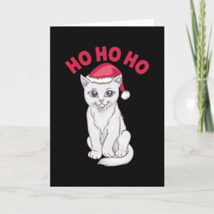 Carte Chat de Noël Ho Ho Ho