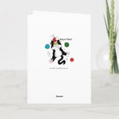 Carte Chat de Noël noir blanc Tuxedo (Dos)