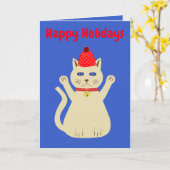 Carte Chat de Noël sur mesure (Fleur jaune)