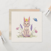 Carte Chat de Pâques (Devant/Arrière en situation)