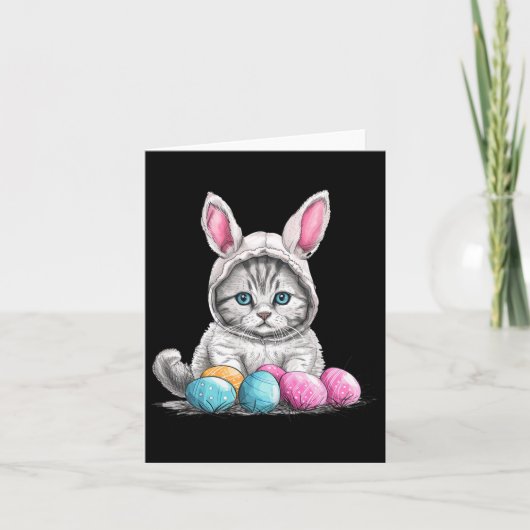 Carte Chat de Pâques Chat de Pâques Oeuf de Pâques (Devant)