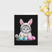 Carte Chat de Pâques Chat de Pâques Oeuf de Pâques (Fleur jaune)