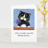 Carte Chat de Pawly de sentiment avec la fleur (Fleur jaune)