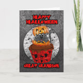 Carte chat de petit gâteau de Halloween (Devant)