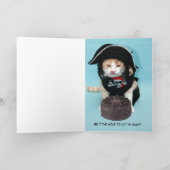 Carte Chat de pirate drôle personnalisable (Intérieur)