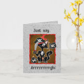 Carte chat de pirate fête (Fleur jaune)