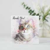 Carte Chat de remerciement (Debout devant)