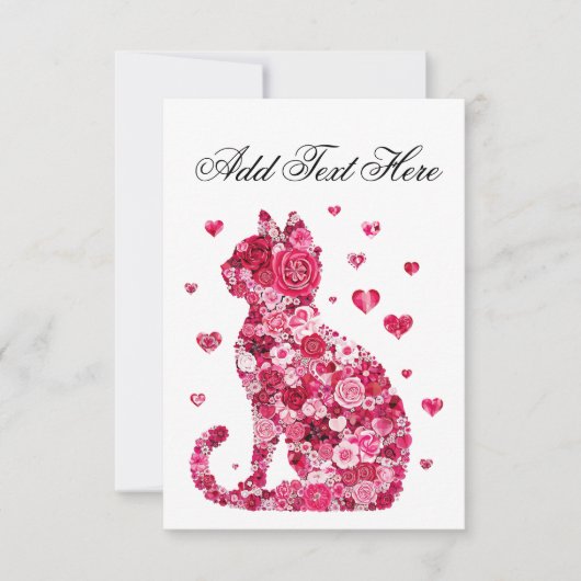 Carte Chat de Roses (Devant)