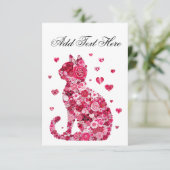 Carte Chat de Roses (Debout devant)