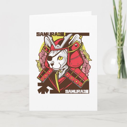 CARTE CHAT DE SAMURAI JAPONAIS (Devant)