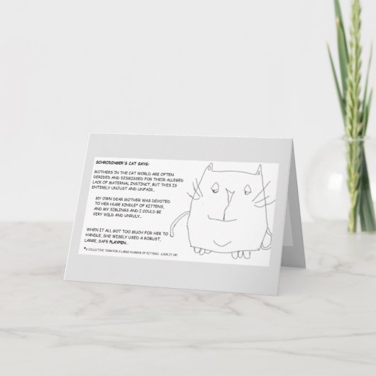 Carte Chat de Schrodinger : Fête des mères (Devant)