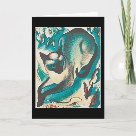 Carte Chat de Siamese, par Agnes Parker, (Devant)