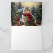 Carte Chat de Sibérie en Noël de Neige (Intérieur)