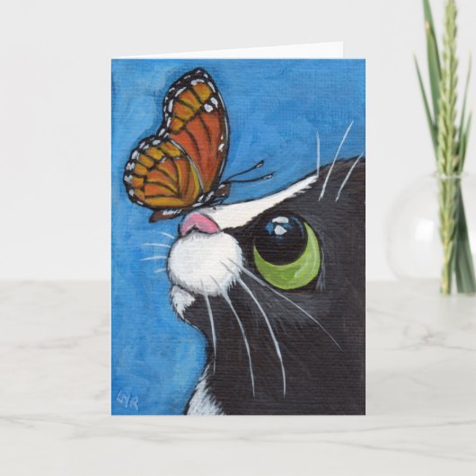 Carte Chat de smoking et papillon de vice-roi (Devant)