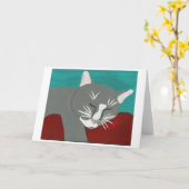 Carte Chat de sommeil (Fleur jaune)