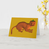 Carte Chat de tigre d'Halloween (Fleur jaune)