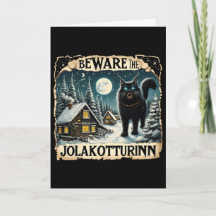 Carte Chat de Yule Noël islandais norrois Craignez le Jo