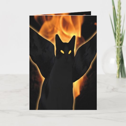 Carte Chat Demon Halloween (Devant)