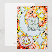 Carte Chat d'Halloween (Devant / Derrière)
