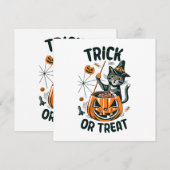 Carte Chat d'Halloween abstrait (Devant / Derrière)